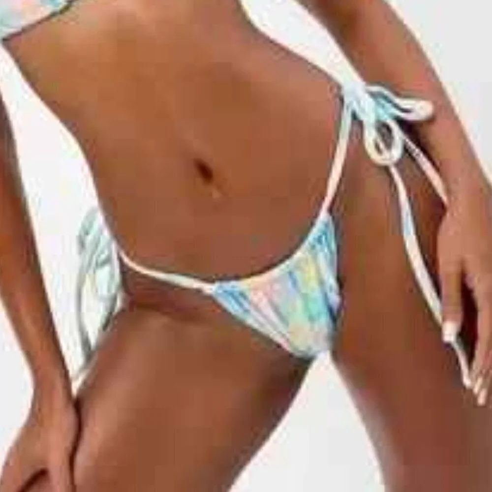 New Frankie’s bikinis Tia terry thong bottom bikini Sunshower Size X-Large